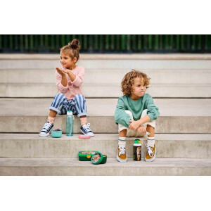 Mepal - Lunchboxen Campus 2er Set - Bento Lunchboxen für Kinder - Brotdosen mit Bento-Fach & Gabel - Meal Prep Box mit Clip-Verschluss - Spülmaschinenfest - 750 ml - Cool blue & Cool mint