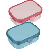Mepal - Lunchboxen Campus 2er Set - Bento Lunchboxen für Kinder - Brotdosen mit Bento-Fach & Gabel - Meal Prep Box mit Clip-Verschluss - Spülmaschinenfest - 750 ml - Cool blue & Cool pink