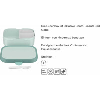 Mepal - Lunchboxen Campus 2er Set - Bento Lunchboxen für Kinder - Brotdosen mit Bento-Fach & Gabel - Meal Prep Box mit Clip-Verschluss - Spülmaschinenfest - 750 ml - Cool blue & Cool pink