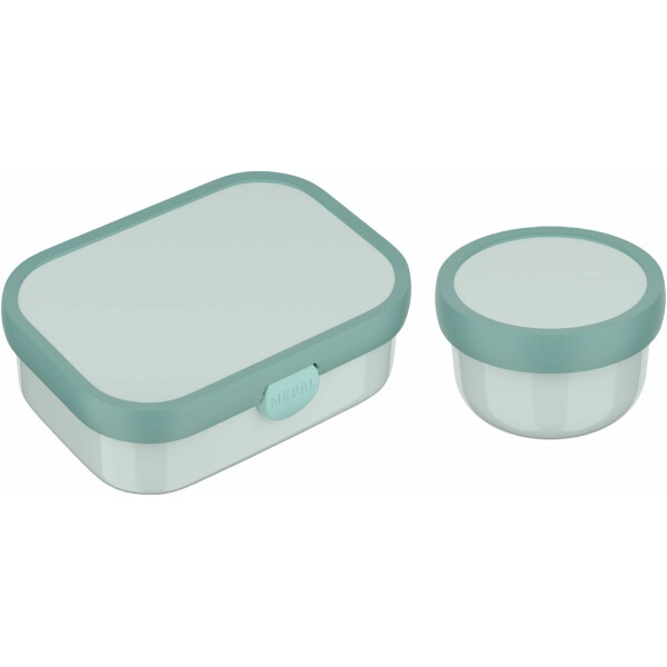 Mepal | Kinder Obst- und Bento Box | Campus meets Fruits | Spülmaschinenfest & BPA-frei | 300 & 750 ml | Mit Fächern, Gabel & Clip-Verschluss | Perfekt für Snacks & Mahlzeiten | Cool Mint