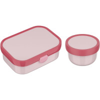 Mepal | Kinder Obst- und Bento Box | Campus meets Fruits | Spülmaschinenfest & BPA-frei | 300 & 750 ml | Mit Fächern, Gabel & Clip-Verschluss | Perfekt für Snacks & Mahlzeiten | Cool Pink
