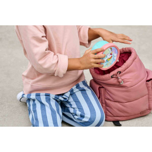 Mepal - Pausenset Campus - Set für Kinder mit Pop-up Trinkflasche, Lunch Box & Obstbox - Lunch-Set für die Schule oder unterwegs - Spülmaschinenfest - 400 + 750 + 300 ml - Cool mint