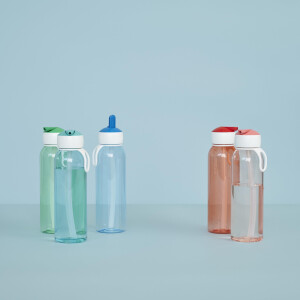 Mepal - Wasserflasche Flip-Up Campus - Auslaufsichere Trinkflasche für Schule & Unterwegs - Transparente Trinkbecher - BPA-frei & Spülmaschinenfest - 500 ml - Cool blue