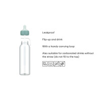 Mepal - Wasserflasche Flip-Up Campus - Auslaufsichere Trinkflasche für Schule & Unterwegs - Transparente Trinkbecher - BPA-frei & Spülmaschinenfest - 500 ml - Cool blue
