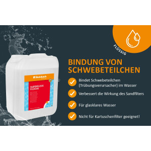 Steinbach Wasserpflege Superflock flüssig - 0754305TV02 - 2X 5 l - Flüssiger Trübungsentferner für Sandfilter