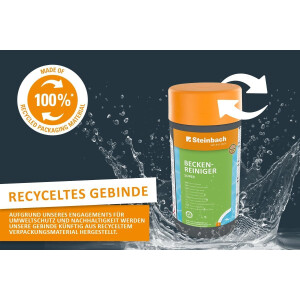 STEINBACH Beckenreiniger Super 2 l | starker Pool-Grundreiniger gegen Kalk, Rost & Schmutz | für Folien- & Fliesenbecken | saurer Reiniger für Frühjahrsreinigung & Saisonstart