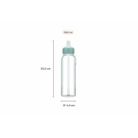 Mepal - Wasserflasche Flip-Up Campus - Auslaufsichere Trinkflasche für Schule & Unterwegs - Transparente Trinkbecher - BPA-frei & Spülmaschinenfest - 500 ml - Cool pink