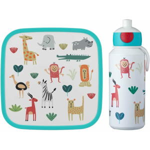 Mepal | Lunch-Set XL Campus Little Dutch | Bentobox groß & Trinkflasche | Spülmaschinenfest | 400 & 1300 ml | Mit Fächern, Gabel & Clip-Verschluss | Perfekt für Snacks & Mahlzeiten | Fairy Garden