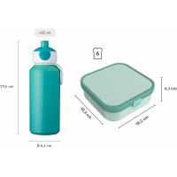 Mepal | Lunch-Set XL Campus Little Dutch | Bentobox groß & Trinkflasche | Spülmaschinenfest | 400 & 1300 ml | Mit Fächern, Gabel & Clip-Verschluss | Perfekt für Snacks & Mahlzeiten | Fairy Garden