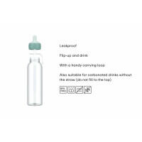 Mepal - Wasserflasche Flip-Up Campus - Auslaufsichere Trinkflasche für Schule & Unterwegs - Transparente Trinkbecher - BPA-frei & Spülmaschinenfest - 500 ml - Cool mint