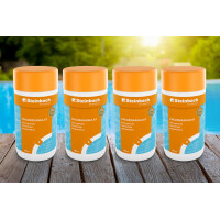 Steinbach Poolpflege Chlorgranulat – 0751201TS04 – 4x1 kg – Schnelllöslich/Effektiv/Neutralisierend – auch für Erstdosierung und Schockbehandlung geeignet