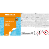 Steinbach Poolpflege Chlorgranulat – 0751201TS04 – 4x1 kg – Schnelllöslich/Effektiv/Neutralisierend – auch für Erstdosierung und Schockbehandlung geeignet
