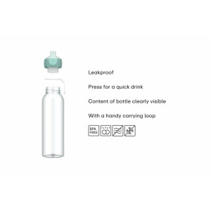 Mepal - Wasserflasche Pop-Up Campus - Auslaufsichere Trinkflasche für Schule & Unterwegs - Transparente Trinkbecher - BPA-frei & Spülmaschinenfest - 500 ml - Cool blue