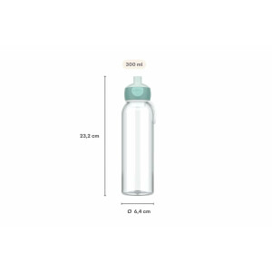 Mepal - Wasserflasche Pop-Up Campus - Auslaufsichere Trinkflasche für Schule & Unterwegs - Transparente Trinkbecher - BPA-frei & Spülmaschinenfest - 500 ml - Cool blue