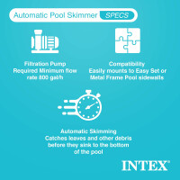 Intex Surface Skimmer - Deluxe Wandmontage-Oberflächenskimmer - Einhängeskimmer - Ø 16 cm