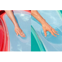 Bestway Luftmatratze Hydroluxe 160 x84 cm | aufblasbare Poolmatratze mit Netz-Liegefläche & Kopfstütze | 2 Luftkammern | bis 90kg | für 1 Person | inkl. Reparaturflicken | Grün