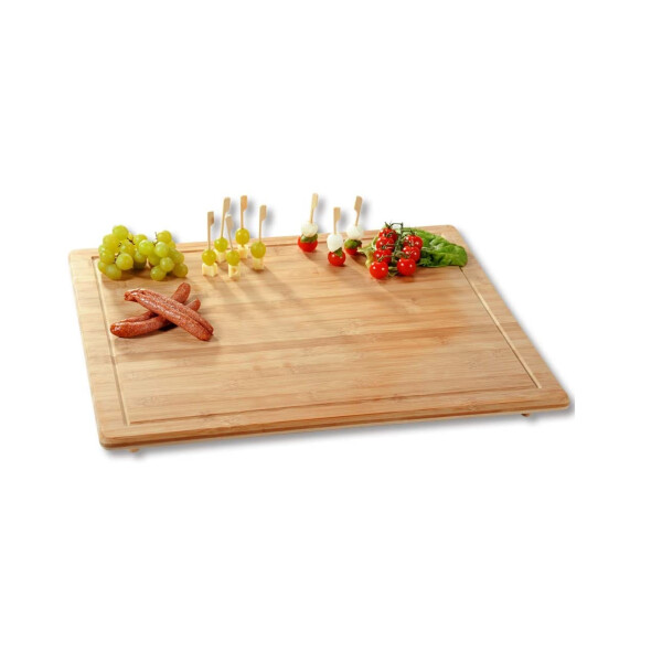 Kesper | XXL Schneideplatte | Abdeckplatte extra groß | 56 x 50 x 4 cm | Backbrett | FSC Bambus | ideal auch Schneideplatte oder Hackbrett