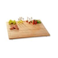 Kesper | XXL Schneideplatte | Abdeckplatte extra groß | 56 x 50 x 4 cm | Backbrett | FSC Bambus | ideal auch Schneideplatte oder Hackbrett
