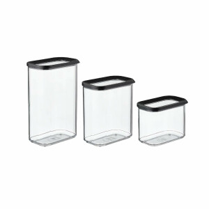 Mepal Modula Vorratsdosen Set XXL 12-teilig | 4x 1000 ml, 4x 1500 ml, 4x 2000 ml | luftdicht & stapelbar | Aufbewahrungsboxen für Lebensmittel | spülmaschinengeeignet | Nordic Black