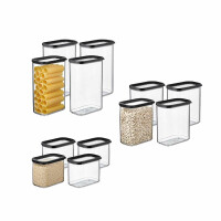 Mepal Modula Vorratsdosen Set XXL 12-teilig | 4x 1000 ml, 4x 1500 ml, 4x 2000 ml | luftdicht & stapelbar | Aufbewahrungsboxen für Lebensmittel | spülmaschinengeeignet | Nordic Black