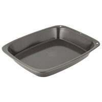 Dr. Oetker Brat- und Auflaufform 37 x 32 cm BACK SPASS, Gratinform für Lasagne und leckere Aufläufe mit Emaille-Beschichtung, Bräter aus Stahlblech (Farbe: Grau-Blau), Menge: 1 Stück