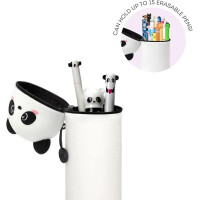 LEGAMI Set mit 10 radierbaren Gelstiften + Panda 2-in-1 Federmäppchen - mit thermoempfindlicher Löschtinte, verschiedene Tintenfarben und Schaftdesigns, 0,7 mm Spitze, Set 2