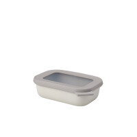 Mepal Multi Bowl Cirqula Rectangular - Mikrowellen Geschir - Geeignet als Luftdichte Aufbewahrungsbox für den Kühlschrank, Mikrowellengeschirr & als Frischhaltedosen - 500 ml - Nordic white
