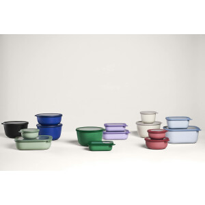 Mepal Multi Bowl Cirqula Rectangular - Mikrowellen Geschir - Geeignet als Luftdichte Aufbewahrungsbox für den Kühlschrank, Mikrowellengeschirr & als Frischhaltedosen - 500 ml - Vivid mauve