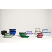 Mepal Multi Bowl Cirqula Rectangular - Mikrowellen Geschir - Geeignet als Luftdichte Aufbewahrungsbox für den Kühlschrank, Mikrowellengeschirr & als Frischhaltedosen - 500 ml - Vivid mauve