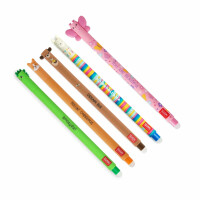 LEGAMI Gelstifte Set 5 Stück | radierbare Thermotinte | 0,7 mm Spitze | verschiedene Motive Dino, Bär, Lama, Corgi, Schmetterling | inkl. Radierfunktion | für Schule & Büro