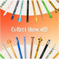 LEGAMI Gelstifte Set 3 Stück | radierbare Thermotinte | 0,7 mm Spitze | verschiedene Motive Panda, Lama & Pinguin | inkl. Radierfunktion | für Schule & Büro