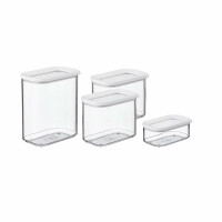 Mepal Modula Vorratsdosen Set 4-teilig | 1x 425 ml, 2x 1000 ml, 1x 1500 ml | luftdicht & stapelbar | Aufbewahrungsboxen für Lebensmittel | spülmaschinengeeignet | Nordic White