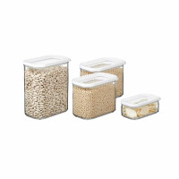 Mepal Modula Vorratsdosen Set 4-teilig | 1x 425 ml, 2x 1000 ml, 1x 1500 ml | luftdicht & stapelbar | Aufbewahrungsboxen für Lebensmittel | spülmaschinengeeignet | Nordic White