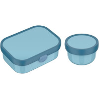 Mepal | Kinder Obst- und Bento Box | Campus meets Fruits | Spülmaschinenfest & BPA-frei | 300 & 750 ml | Mit Fächern, Gabel & Clip-Verschluss | Perfekt für Snacks & Mahlzeiten | Cool Blue