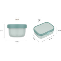 Mepal | Kinder Obst- und Bento Box | Campus meets Fruits | Spülmaschinenfest & BPA-frei | 300 & 750 ml | Mit Fächern, Gabel & Clip-Verschluss | Perfekt für Snacks & Mahlzeiten | Cool Blue