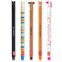 LEGAMI WonderWow Federmäppchen & radierbarer Stift | Set mit 5 niedlichen Tierstiften mit thermosensitiver Tinte + Federmäppchen mit 2 Fächern (Monster)