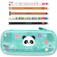 LEGAMI WonderWow Federmäppchen & radierbarer Stift | Set mit 5 niedlichen Tierstiften mit thermosensitiver Tinte + Federmäppchen mit 2 Fächern (Panda)