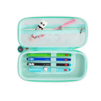 LEGAMI WonderWow Federmäppchen & radierbarer Stift | Set mit 5 niedlichen Tierstiften mit thermosensitiver Tinte + Federmäppchen mit 2 Fächern (Panda)