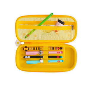 LEGAMI WonderWow Federmäppchen & radierbarer Stift | Set mit 5 niedlichen Tierstiften mit thermosensitiver Tinte + Federmäppchen mit 2 Fächern (Biene)