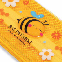 LEGAMI WonderWow Federmäppchen & radierbarer Stift | Set mit 5 niedlichen Tierstiften mit thermosensitiver Tinte + Federmäppchen mit 2 Fächern (Biene)