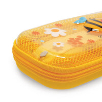 LEGAMI WonderWow Federmäppchen & radierbarer Stift | Set mit 5 niedlichen Tierstiften mit thermosensitiver Tinte + Federmäppchen mit 2 Fächern (Biene)