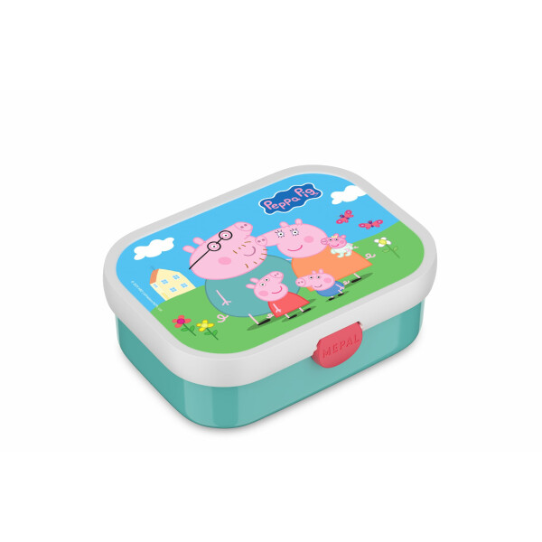 Mepal - Brotdose Kinder Campus - Bento Box Kinder - Brotdose Kinder mit Fächern & Gabel - Meal Prep Box mit Clip-Verschluss - BPA-frei & Spülmaschinenfest - 750 ml - Peppa Pig