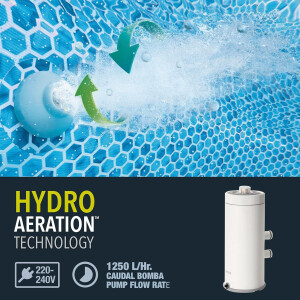 Intex 26604GS C600 Kartuschenfilterpumpe | 2271 l/h | für Pools bis Ø 366 cm | mit Hydro Aeration Technology | 230 V | Komplett-Set mit Zubehör für Installation & sauberes Poolwasser
