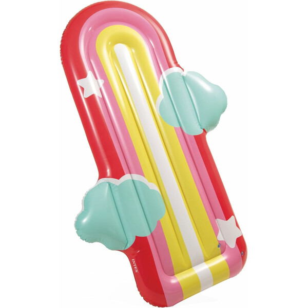 Intex Rainbow Cloud Float 175×117×20 cm | aufblasbare Luftmatratze Regenbogen & Wolken | Pool Float ab 9 Jahren | Tragkraft 100 kg | aus strapazierfähigem Vinyl | inkl. Reparaturflicken