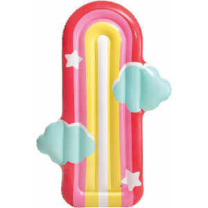 Intex Rainbow Cloud Float 175×117×20 cm | aufblasbare Luftmatratze Regenbogen & Wolken | Pool Float ab 9 Jahren | Tragkraft 100 kg | aus strapazierfähigem Vinyl | inkl. Reparaturflicken