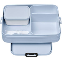 Mepal Bento Brotdose Large Take A Break - mit Bento Box - Für 4 Sandwiches oder 8 Brotscheiben - Lunchbox für kleine Snacks & Reste - Erwachsene Essenbox mit Fächern - Old Nordic Blue