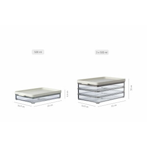 Mepal Wurst Aufbewahrung Kühlschrank - Kühlschrank Organizer Aufschnitt - Kühlschrankbehälter für die Aufbewahrung und Organisation in der Küche - 500 ml - Nordic white