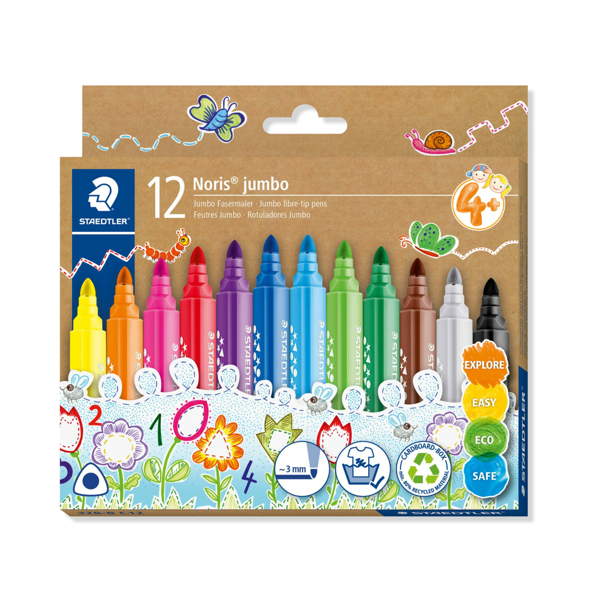 Staedtler 328-B C12 Dicke Fasermaler Noris jumbo, ergonomisc