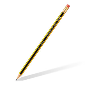 STAEDTLER Bleistifte mit Radiergummi Noris, HB, sechskantformat, hohe Bruchfestigkeit durch spezielle Minenrezeptur und hartverleimte Mine, Set mit 10 Bleistiften, 122-2 BK10