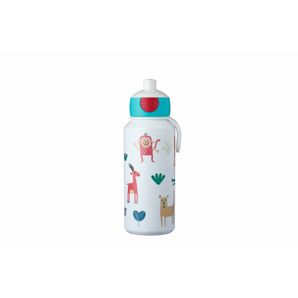 Mepal - Trinkflasche Pop-up Campus - Wasserflasche - Auslaufsichere Flasche für die Schule - Wiederverwendbar - BPA-frei & Spülmaschinenfest - 400 ml - Animal Friends